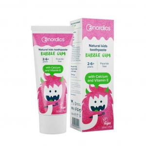 Natural Kids Toothpaste pasta bez fluoru dla dzieci 2-6+ lat Guma Balonowa 75ml