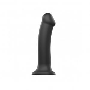 Czarne elastyczne dildo Strap-on Double Density rozmiar XL