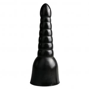 Klasyczne Stopniowane Dildo All Black 33,5 cm Czarny