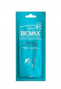 Biovax, Maseczka keratyna + jedwab, do każdego rodzaju włosów, 20 ml