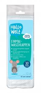 (DE) Hallo Welt, Myjki jednorazowe dla niemowląt, 30 sztuk (PRODUKT Z NIEMIEC)