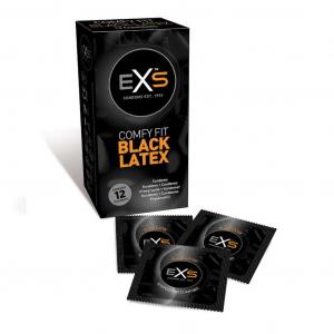 Comfy Fit Black Latex Condoms prezerwatywy z czarnego lateksu 12szt.