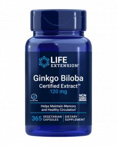 Ginkgo Biloba Certified Extract 120 mg 365 kaps. Life Extension