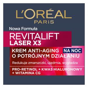Revitalift Laser X3 krem anti-aging o potrójnym działaniu na noc 50ml