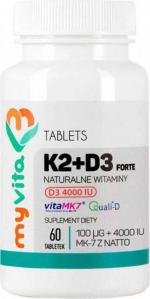 Witamina K2 + D3 forte D-3 4000IU i K2 100µg 60 tabletek MyVita