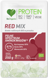 BeOrganic Red MIX białek roślinnych BIO w proszku 250g
