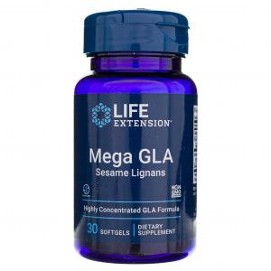 Mega GLA Kwas gamma-linolenowy z Lignanami Sezamowymi 30 kapsułek Life Extension