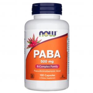 PABA Kwas ParaAminobenzoesowy 500 mg 100 kapsułek NOW FOODS