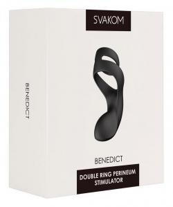Podwójny Pierścień na Penisa i Jądra Svakom Benedict USB Silikon Czarny