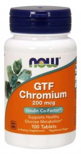 GTF Chromium Chrom GTF 200 mcg 100 tabletek NOW FOODS