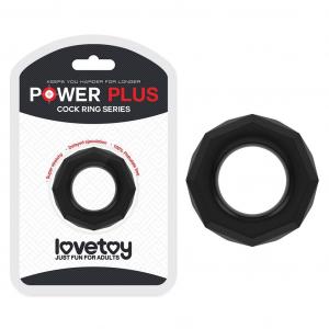 Lovetoy Power Plus czarny pierścień na penisa