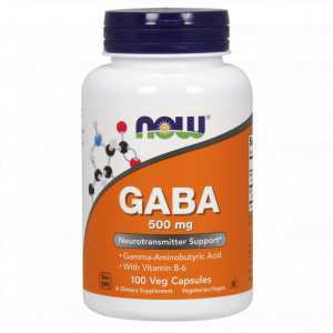 NOW Foods GABA 500mg 100 kapsułek Kwas Gamma Aminomasłowy - suplement diety