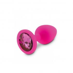 Różowy korek analny z różowym kryształem rozmiar M RelaXxxx