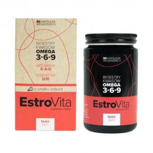 EstroVita Skin Teen Omega 3-6-9 o smaku arbuza 60 kapsułek