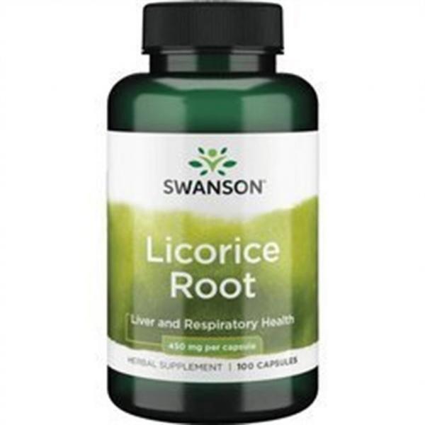 SWANSON Licorice Root LUKRECJA 450mg - suplement diety - 100 kapsułek
