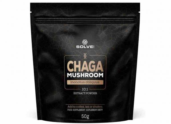 SolveLabs Chaga (Błyskoporek Podkorowy) 10:1 Mushroom Powder 50g