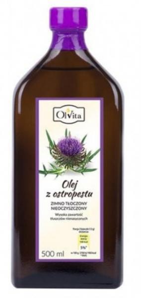 Olvita Olej z ostropestu tłoczony na zimno nieoczyszczony - 500 ml