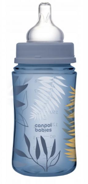 Canpol Butelka niemowlęca, antykolkowa EasyStart Sleepy Gold 3m+ 35/240 Blue 240ml