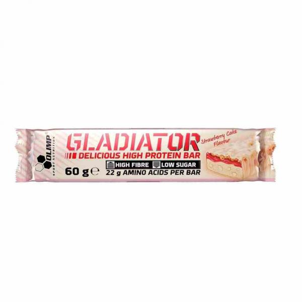 Olimp Baton Wysokobiałkowy Gladiator 60g o smaku truskawkowym