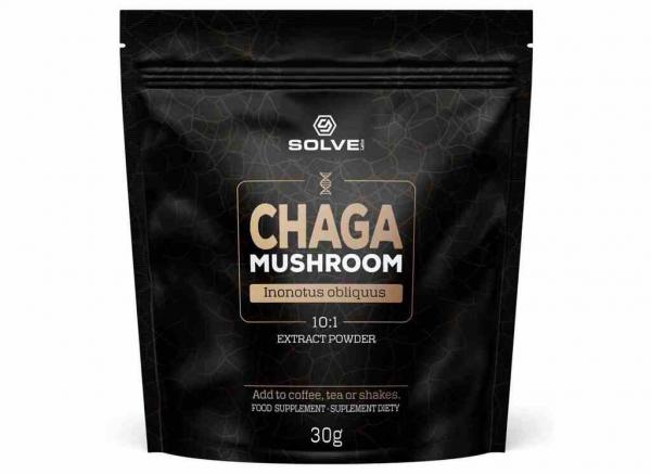 SolveLabs Chaga (Błyskoporek Podkorowy) 10:1 Mushroom Powder 30g