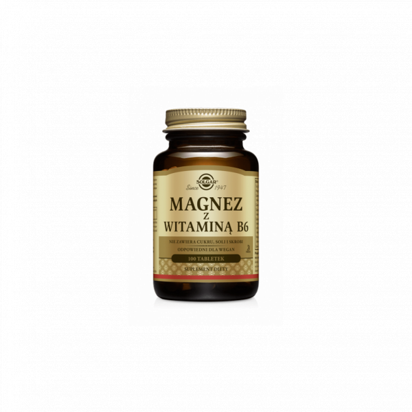 SOLGAR Magnez z Witaminą B6 - 100 tabletek