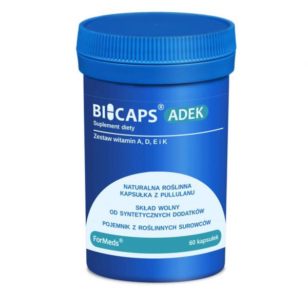 ForMeds BICAPS A D E K Kompleks witamin A, D3, E, K2 MK-7 - ADEK- suplement diety - 60 kapsułek