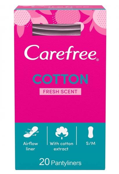 (DE) Carefree, Free Cotton Feel, Wkładki higieniczne, 20 sztuk (PRODUKT Z NIEMIEC)