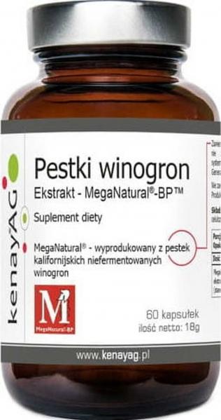 Pestki winogron ekstrakt MegaNatural-BP 300mg 60 kapsułek kenayAG
