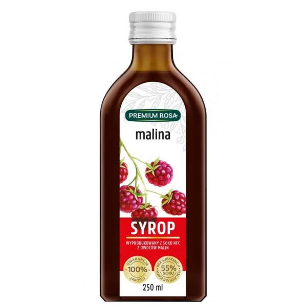 Syrop z malin bez dodatku kwasku cytrynowego 250 ml