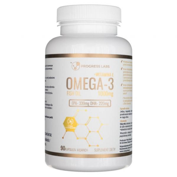 Progress Labs Omega-3 1000 mg + Witamine E - 90 kapsułek