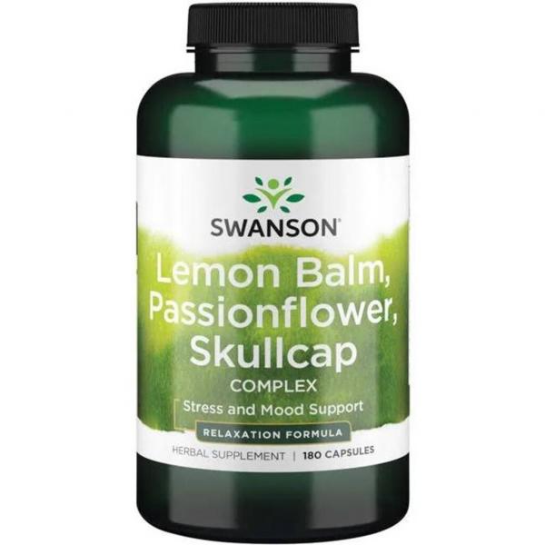 Lemon Balm, Passionflower & Skullcap complex 180 kaps. Swanson