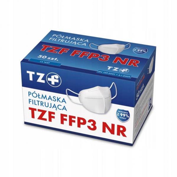 Maseczki FFP3 TZF Certyfikowana Kartonik 50 szt