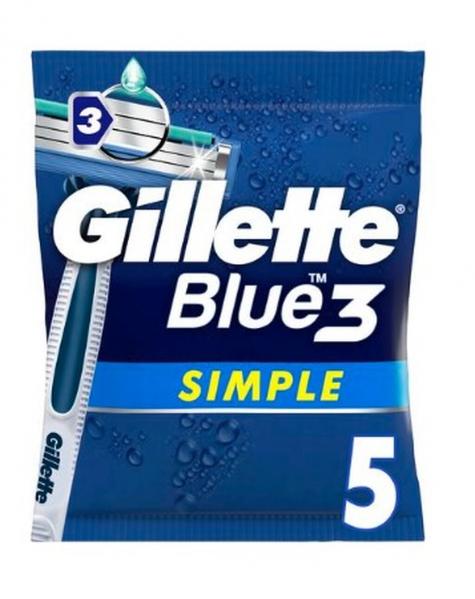 (DE) Gillette, Simple 3, Jednorazowe maszynki do golenia, 5 sztuk (PRODUKT Z NIEMIEC)