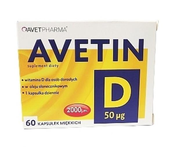 Avetin D 50 µg, 60 kapsułek