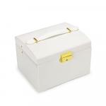 Kuferek szkatułka na biżuterię z lusterkiem i szufladkami - biała