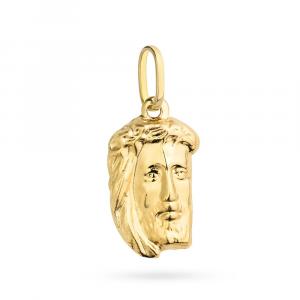 Złoty medalik twarz z wizerunkiem Jezusa Chrystusa