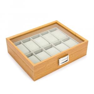 Pudełko szkatułka etui organizer na zegarki - 10 zegarków drewno