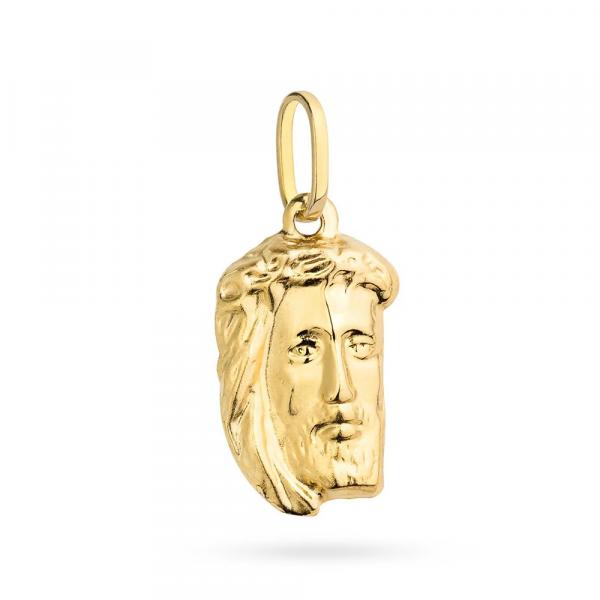Złoty medalik twarz z wizerunkiem Jezusa Chrystusa
