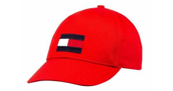 TOMMY HILFIGER DZIECIĘCA CZAPKA Z DASZKIEM BIG FLAG CAP RED AU0AU01156 XNL