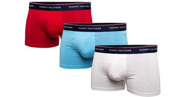 TOMMY HILFIGER BOKSERKI MĘSKIE TRUNK 3 PARY RED/BLUE/WHITE 1U87903842 0WD