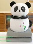 Śliczny zestaw kocyk + duża 60cm maskotka panda z garnuszkiem, prezent chrzest, urodziny dla dziecka