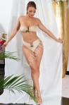 Dwuczęściowy kostium kąpielowy , bikini Beachfront Bliss z ozdobną klamrą złoty