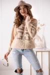 Beżowy sweter z greckim wzorem w kolorze mocca, sweter oversize Polski Producent
