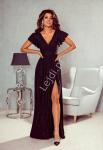 Czarna zjawiskowa sukienka z rękawkami ala motylki Selena, r.34 -52, Plus size