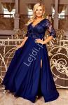 Granatowa wieczorowa suknia plus size z cekinami - Crystal 3/4