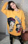 Pomarańczowy sweter z cekinami i cyrkoniami Betty Boop PREMIUM