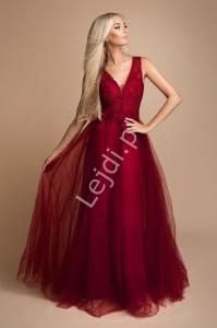 Zjawiskowa sukienka z odsłoniętymi plecami, czerwone wino 2319