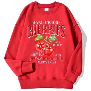 Czerwona bluza wisienkiz nadrukiem Cherrie Hand Picked