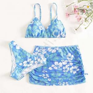 Bikini dla dziewczynki 3 częściowe ze spódniczką - pareo