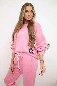 Komplet masełko bluza + spodnie jasny róż 100% natural 7238